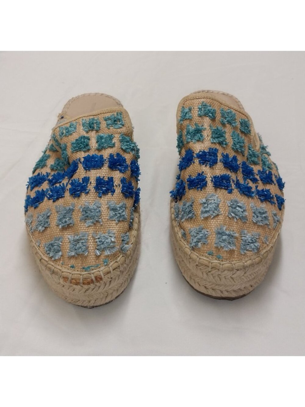 Treasure & Bond Woven Espadrille Mules Sz 10M Beige Slip-On Flats